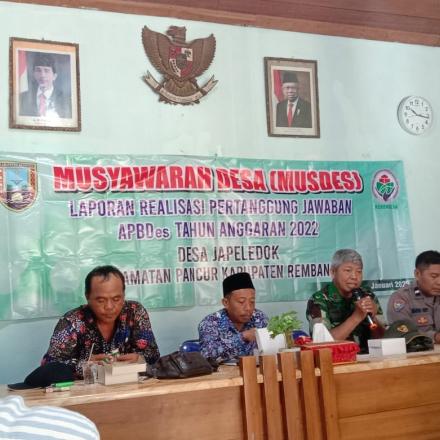 Musyawarah Desa Laporan Pertanggungjawaban Realisasi Pelaksanaan APBDES TA 2022